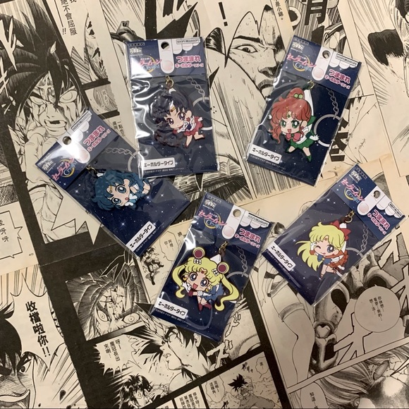 Sailor Moon Crystal Rubber key rings set of 5 - Picture 2 of 2